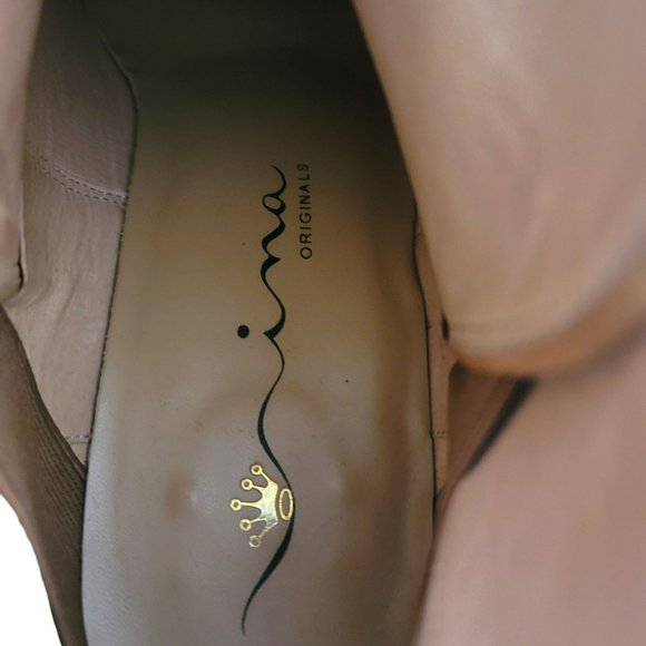 Nina Originals Tan Ankle Boot Perforated Stacked Heel Woman's Size 11 JJ3045 - Picture 12 of 13